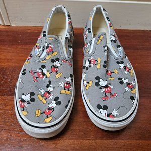Mickey Mouse Classic Slip On Grey Vans - Men's Size 11 Women's Size 12.5